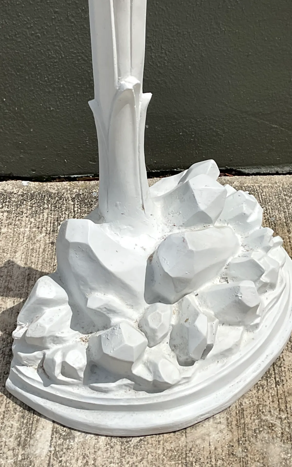 Vintage Ecoplaster Palm Torchere After Serge Roche - Back view