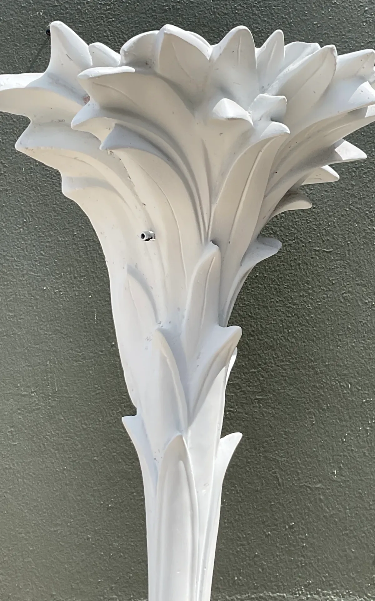 Vintage Ecoplaster Palm Torchere After Serge Roche - Top view
