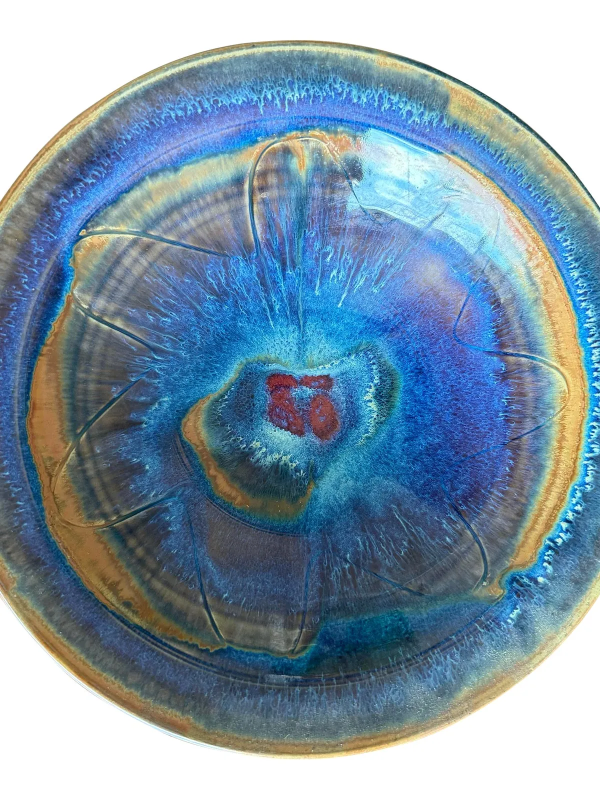 Vintage Boho Vibrant Ceramic Bowl - Detail view