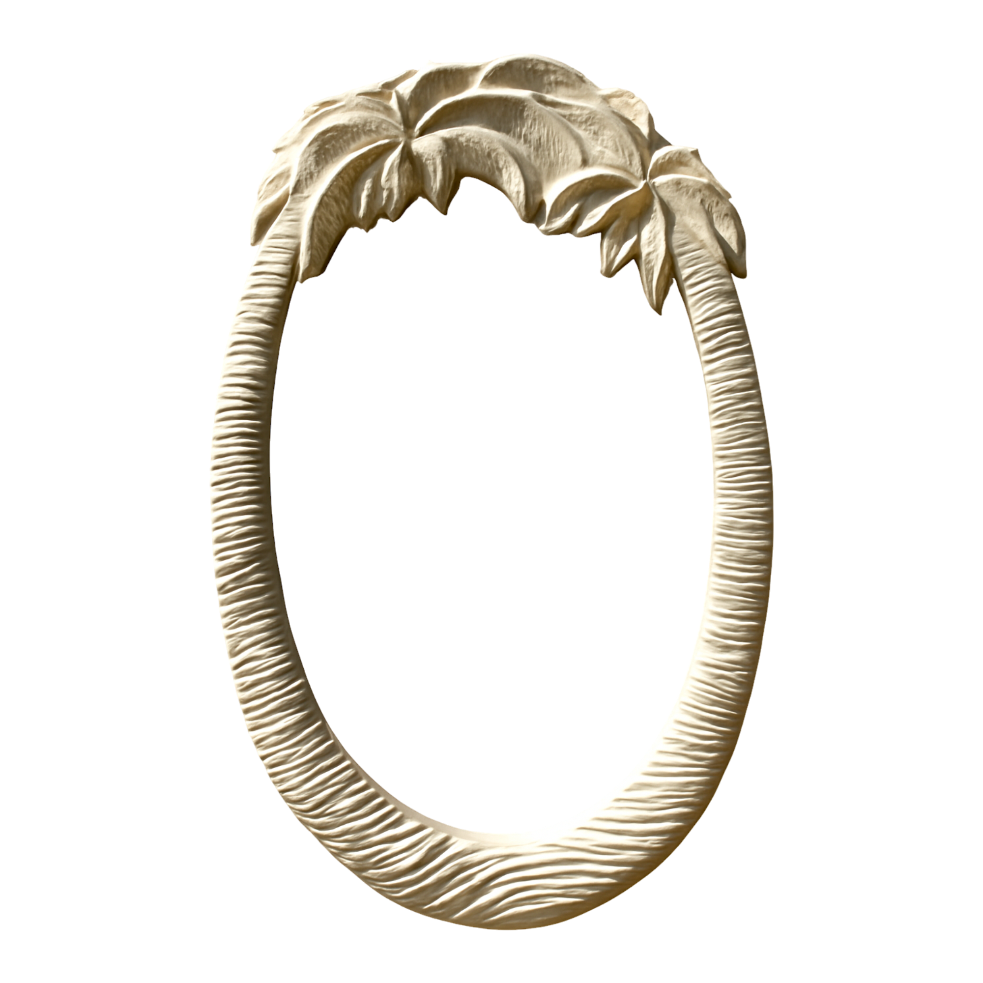 Vintage Coastal Carved Palm Tree Mirror