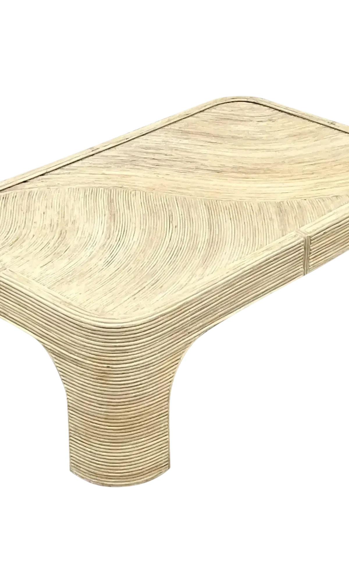 Vintage Coastal Pencil Reed Coffee Table - Detail view