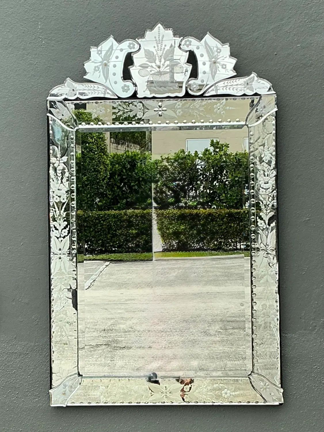 Vintage Etched Venetian Mirror