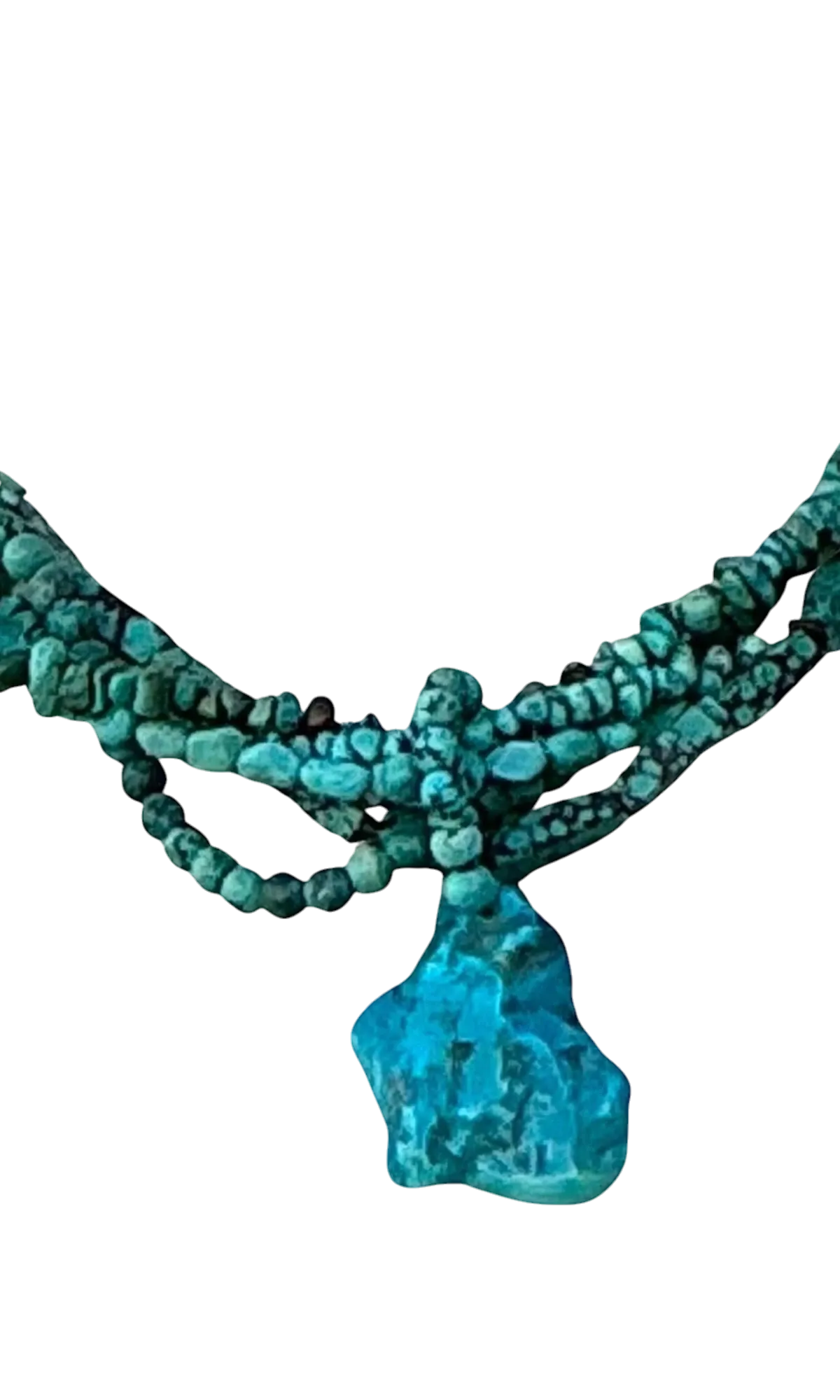 Vintage Turquoise Beaded Multi-Strand Necklace - Detail view